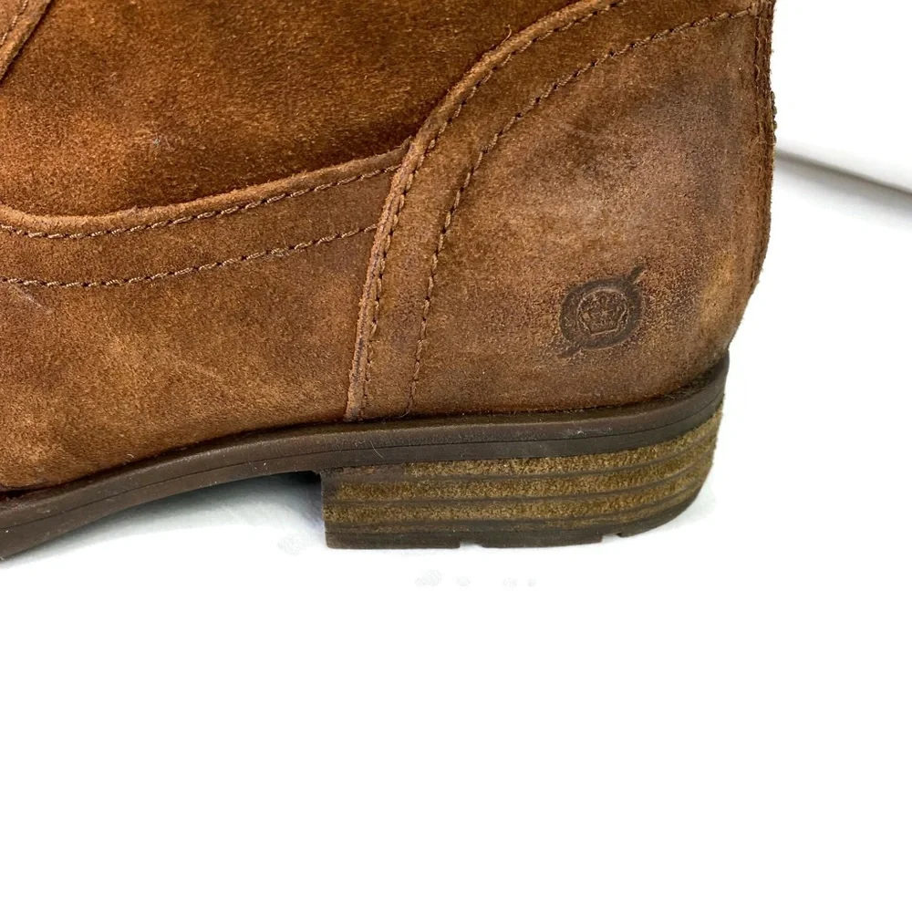 Born Borman Rust Fashion Boots Leather Suede Back Zipper New With Out Tags 6.5M